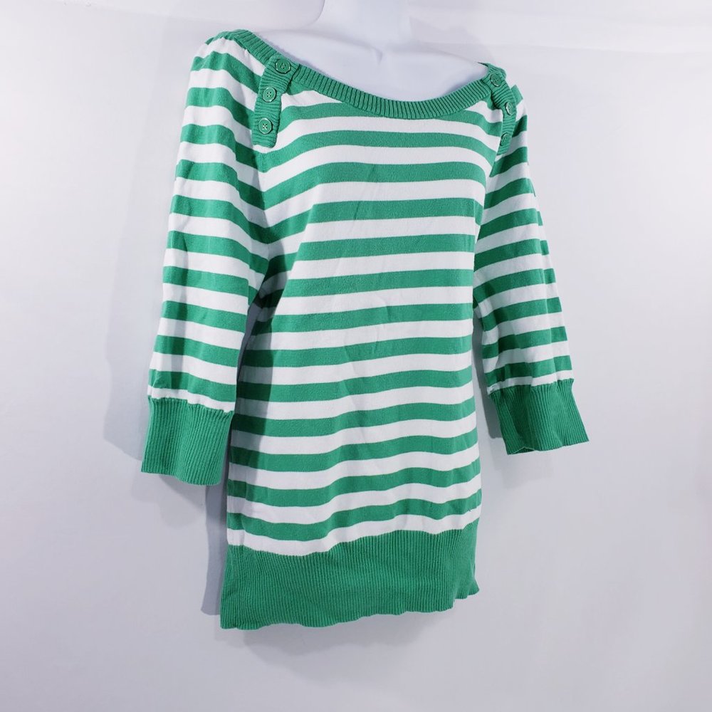 Lane Bryant Womens Sweater 14/16 Green‎ Boat Neck S - Picture 3 of 7